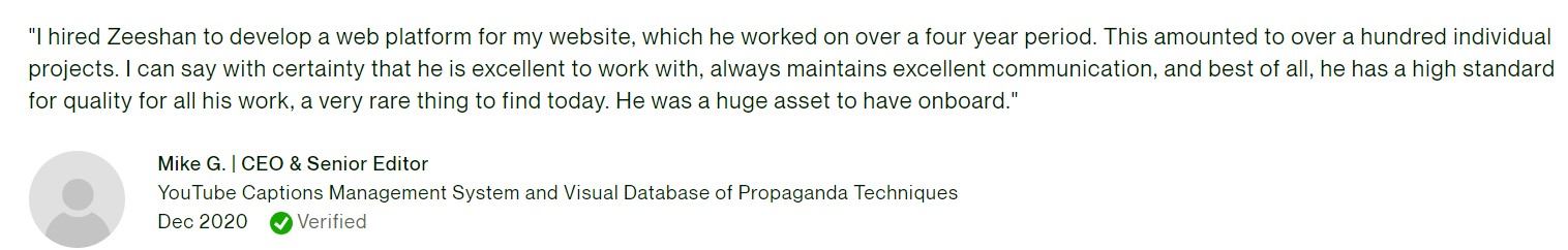 Zeeshan Arshaad is a great programmer, with great skill and good common sense. He is sure way to get your project done in best way possible.
